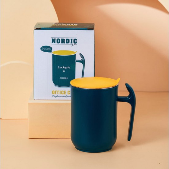 304不鏽鋼馬克杯 辦公必備咖啡杯 雙層隔熱防燙保溫杯 創意磨砂防滑水杯