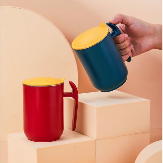 304不鏽鋼馬克杯 辦公必備咖啡杯 雙層隔熱防燙保溫杯 創意磨砂防滑水杯