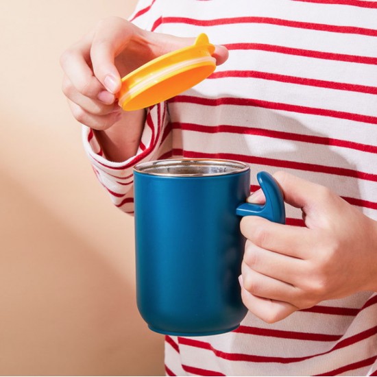 304不鏽鋼馬克杯 辦公必備咖啡杯 雙層隔熱防燙保溫杯 創意磨砂防滑水杯