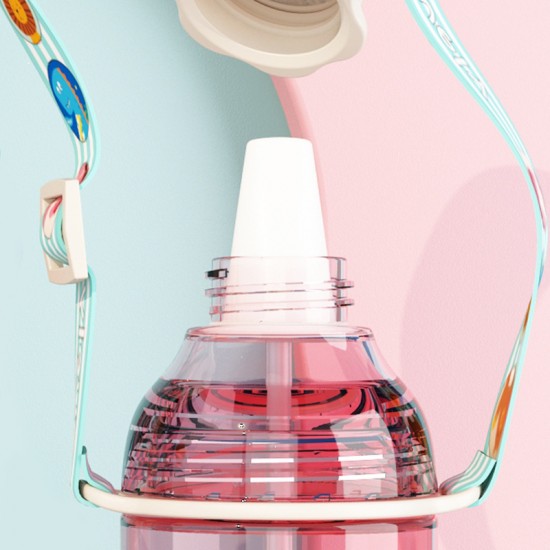 創意塑膠隨手杯 學生必備冷水壺 可愛圖案吸管水壺 400ml大口徑水壺