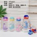 星星兔杯蓋吸管冷水壺 可愛恐龍圖案塑膠水壺 600ml背帶學生水杯