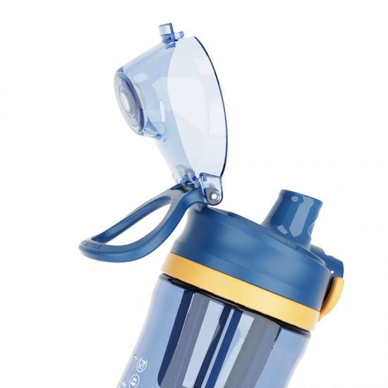 彈跳杯蓋運動冷水壺 創意搖搖攪拌杯 650ml手提運動水壺 刻度直飲杯