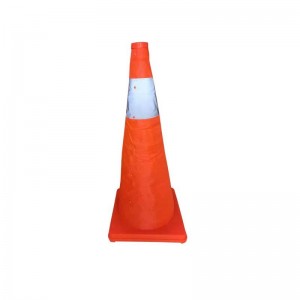 伸縮式反光交通錐 70cm折疊式三角錐 警示應急施工錐 交通安全路障