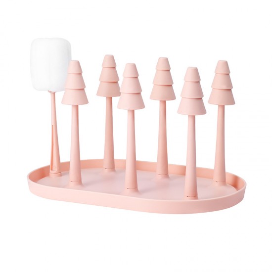 多功能瀝水森林杯架 創意杯盤瀝水架 奶瓶茶杯6支杯架