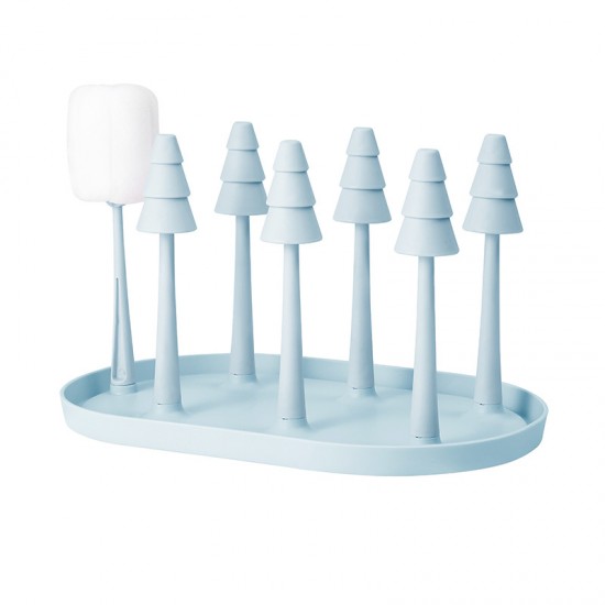 多功能瀝水森林杯架 創意杯盤瀝水架 奶瓶茶杯6支杯架