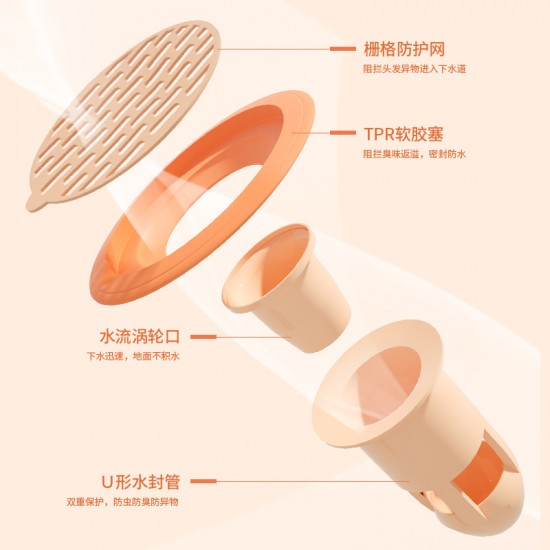 浴室廚房防臭防蟲矽膠塞 U型排水口地漏塞 下水道防臭水閥