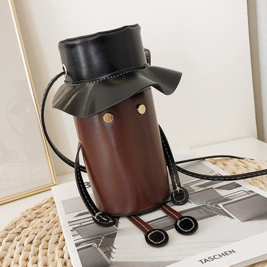 創意人物造型斜背包 時尚簡約單肩包 外出造型手機包 可愛造型包包