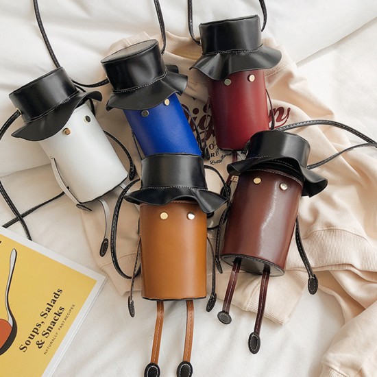 創意人物造型斜背包 時尚簡約單肩包 外出造型手機包 可愛造型包包