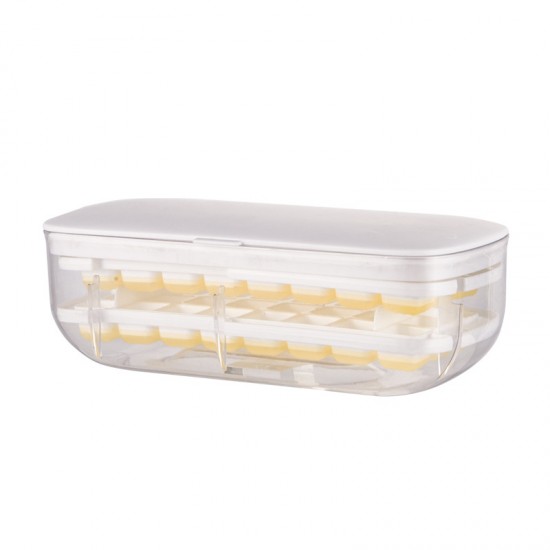 雙層矽膠底冰塊製冰盒 創意按壓脫模設計自製冰塊 創意製冰盒