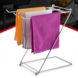 不鏽鋼摺疊毛巾架 簡易摺疊瀝水毛巾架 Z字型廚房置物架 抹布架