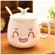 可愛表情陶瓷馬克杯 創意附蓋咖啡杯 居家辦公必備馬克杯 水杯