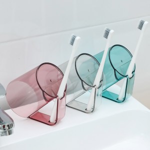 二合一創意漱口杯 簡約透明瀝水漱口杯 創意情侶洗漱杯 刷牙杯