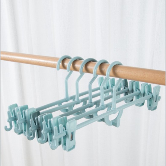 旋轉雙夾塑膠衣架 創意連掛防風褲架 居家必備晾曬架 曬衣架