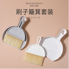 可愛表情桌面清潔掃把 創意書桌鍵盤清潔刷 多功能小掃把組