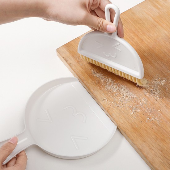 可愛表情桌面清潔掃把 創意書桌鍵盤清潔刷 多功能小掃把組