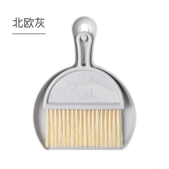 可愛表情桌面清潔掃把 創意書桌鍵盤清潔刷 多功能小掃把組