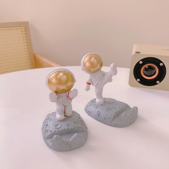 創意太空人造型手機支架 桌面懶人手機平板支架 創意造型桌面裝飾