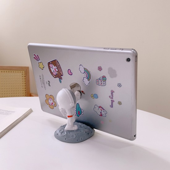 創意太空人造型手機支架 桌面懶人手機平板支架 創意造型桌面裝飾