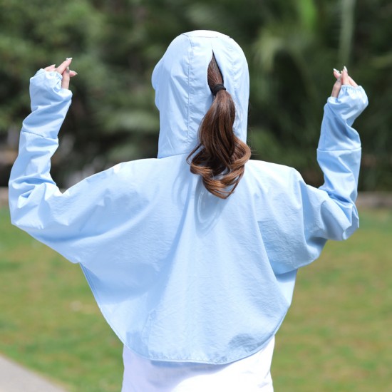 可拆帽子百搭防曬外套 防紫外線沙灘外套 舒適透氣防曬外套