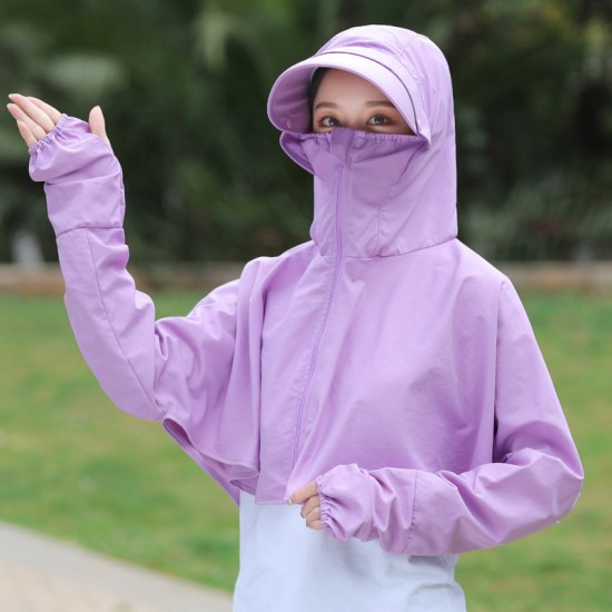 可拆帽子百搭防曬外套 防紫外線沙灘外套 舒適透氣防曬外套