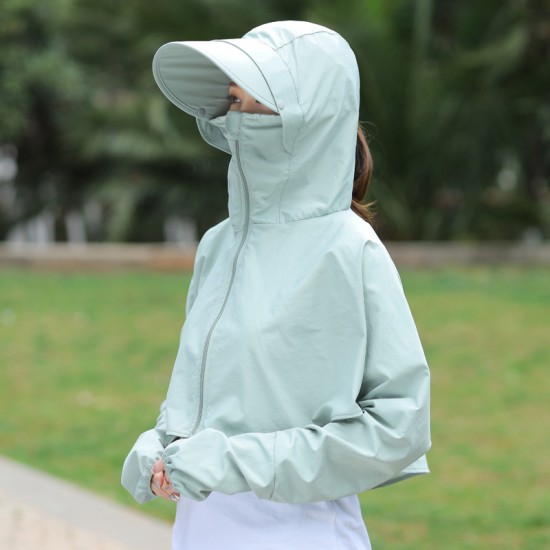 可拆帽子百搭防曬外套 防紫外線沙灘外套 舒適透氣防曬外套