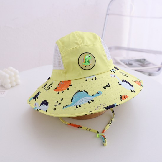 可愛兒童夏季遮陽帽 戶外必備披肩透氣遮陽帽 可愛動物圖案帽子