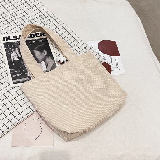 燈芯絨時尚單肩包 大容量手提托特包 百搭手提包包 提袋