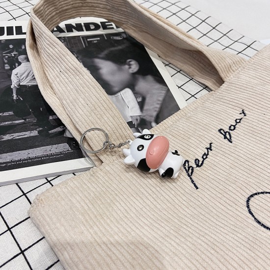 燈芯絨時尚單肩包 大容量手提托特包 百搭手提包包 提袋