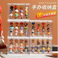 透明壓克力公仔展示盒 磁吸式防塵公仔收納盒 創意三層隔板公仔展示架