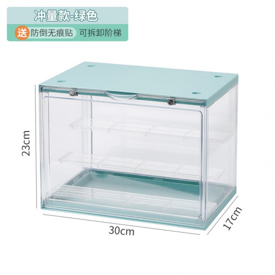 透明壓克力公仔展示盒 磁吸式防塵公仔收納盒 創意三層隔板公仔展示架