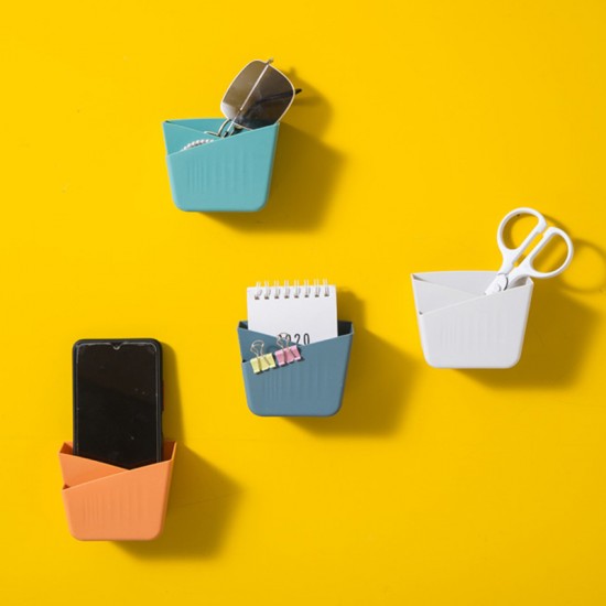 壁掛式多功能收納神器 遙控器手機置物盒 黏貼式收納盒