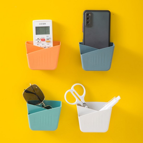 壁掛式多功能收納神器 遙控器手機置物盒 黏貼式收納盒