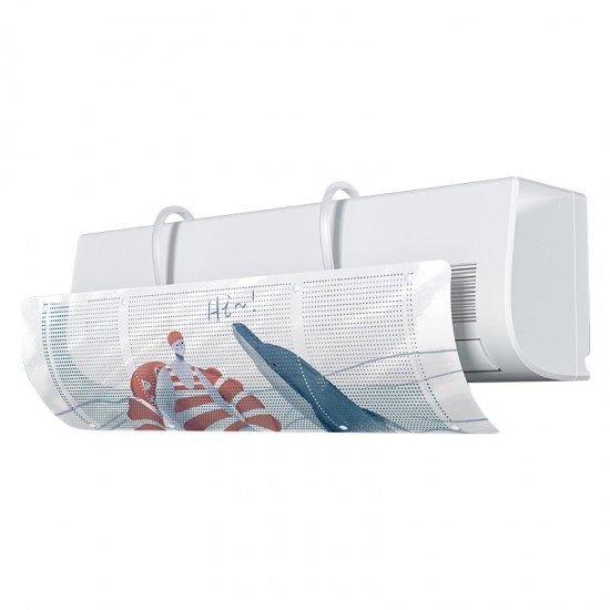 可愛圖案空調擋風板 掛式冷氣出風口擋風板 通用冷氣防直吹遮風罩