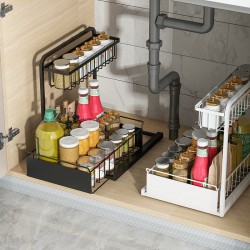 廚房L型拉式置物架 浴室抽拉式置物架 超省空間下水槽調味料收納架