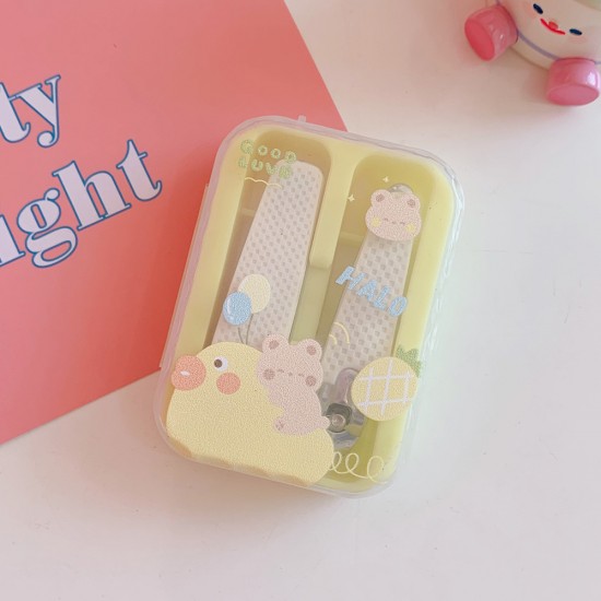 可愛斜口平口指甲剪組 創意方便攜帶美甲工具組 外出隨身指甲刀