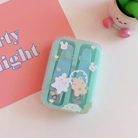 可愛斜口平口指甲剪組 創意方便攜帶美甲工具組 外出隨身指甲刀