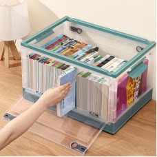 透明三開摺疊整理箱 加厚特大號塑膠滑輪收納箱 大容量衣物書籍玩具收納箱