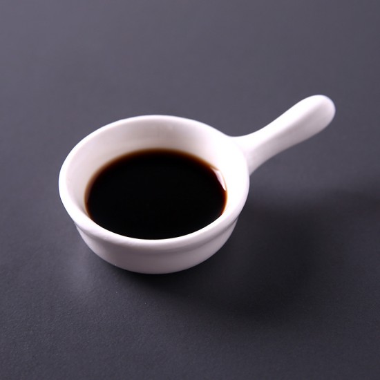 簡約陶瓷把手醬醋碟 火鍋沾醬小碟子 陶瓷手柄調味料碟 小菜碟