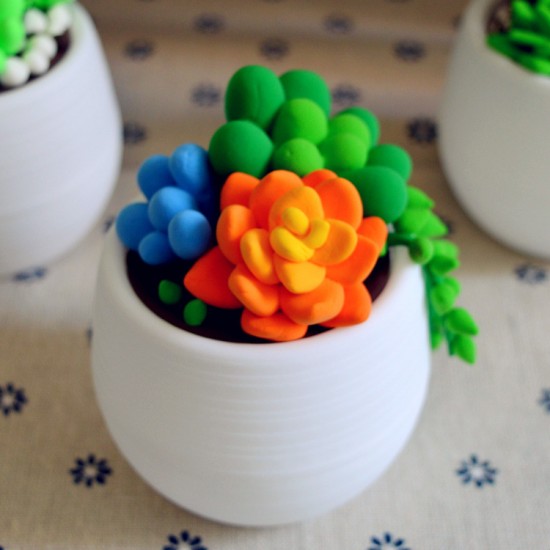 多肉植物盆栽黏土材料包 創意DIY彩色黏土盆栽玩具 學生DIY勞作