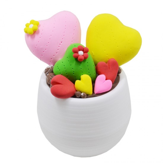 多肉植物盆栽黏土材料包 創意DIY彩色黏土盆栽玩具 學生DIY勞作