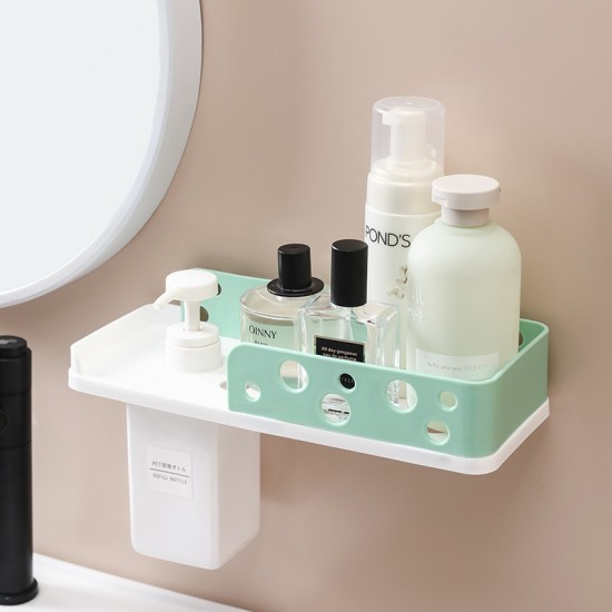 壁掛式多功能置物架 浴室必備化妝品收納架 洗漱用品瀝水置物架