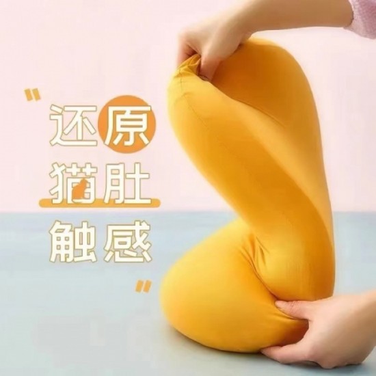 創意慢回彈不塌陷貓肚枕 記憶棉護頸枕 家用午睡抱枕 貓肚皮枕頭