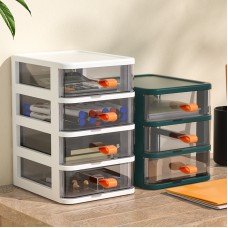 桌面收納多層抽屜 大容量防塵化妝品收納盒 多功能文具小物收納架