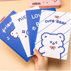 可愛小熊A5筆記本 藍色小熊車線筆記本 辦公文具 可愛圖案記事本