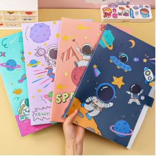 可愛太空人風琴包 創意6格檔案文件夾 學生必備考卷整理資料夾 A4收納夾