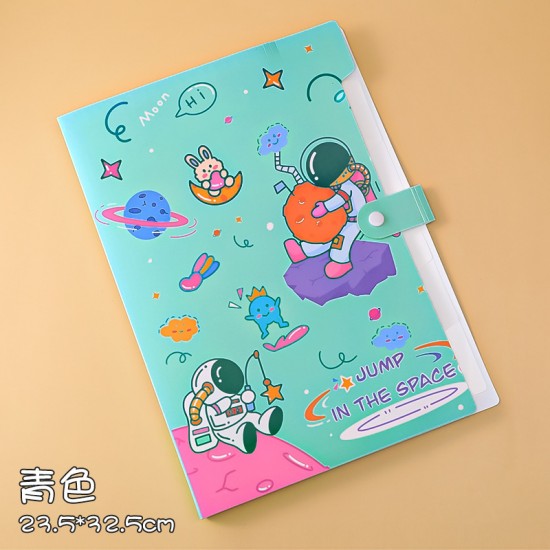 可愛太空人風琴包 創意6格檔案文件夾 學生必備考卷整理資料夾 A4收納夾