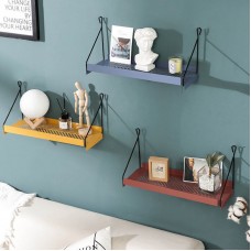 復古掛式牆面置物架 多功能鐵藝壁掛收納架 簡約宿舍必備收納掛架