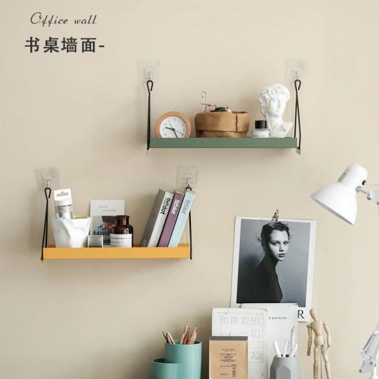 復古掛式牆面置物架 多功能鐵藝壁掛收納架 簡約宿舍必備收納掛架