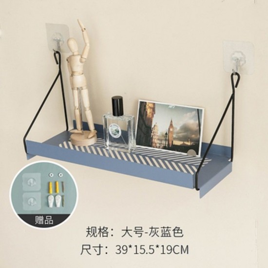 復古掛式牆面置物架 多功能鐵藝壁掛收納架 簡約宿舍必備收納掛架