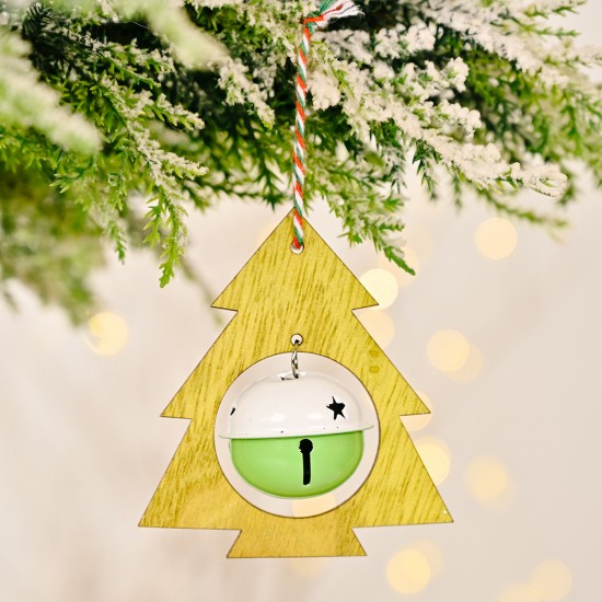 聖誕節木質鈴鐺吊飾 創意聖誕樹裝飾必備鈴鐺 聖誕布置吊飾